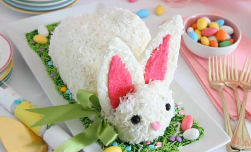 USKRŠNJA TORTA U OBLIKU ZECA Poslastica sa kokosom koju će zbog izgleda deca voleti